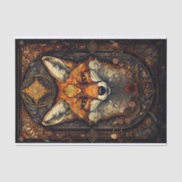 Glas in lood Red Fox 2 Tissuepapier