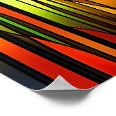 Glas in lood Red Green Cattails Artwork Poster (Hoek)