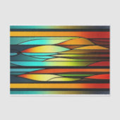 Glas in lood Red Green Cattails Artwork Tissuepapier (Voorkant)