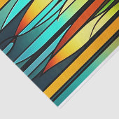 Glas in lood Red Green Cattails Artwork Tissuepapier (Detail)