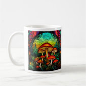 Glas in lood Red Mushrooms Paddestoel Fantasy Koffiemok (Links)
