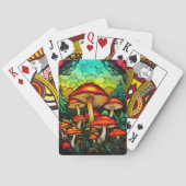 Glas in lood Red Mushrooms Paddestoel Fantasy Pokerkaarten (Achterkant)