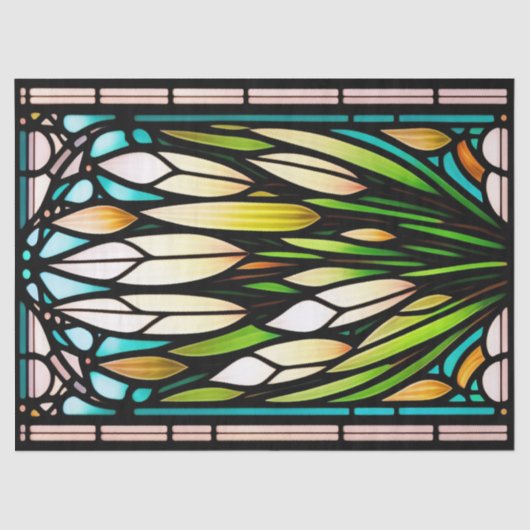 Glas in lood Reeds Illustratie Groot Tissuepapier (Voorkant)