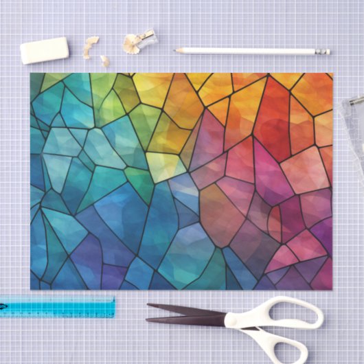 Glas in lood Regenboog Decoupage Tissuepapier (Craft)