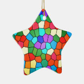 Glas in lood regenboog keramisch ornament (Rechts)