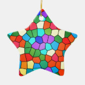 Glas in lood regenboog keramisch ornament (Voorkant)