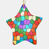 Glas in lood regenboog keramisch ornament (Links)