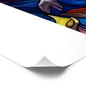 Glas in lood regenboog zeemeermin perfect poster (Hoek)