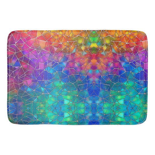 Glas in lood regenboogpatroon badmat (Voorkant)