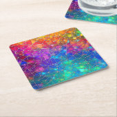 Glas in lood regenboogpatroon kartonnen onderzetters (Schuin)