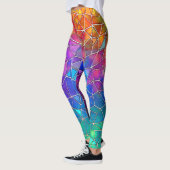 Glas in lood regenboogpatroon leggings (Links)