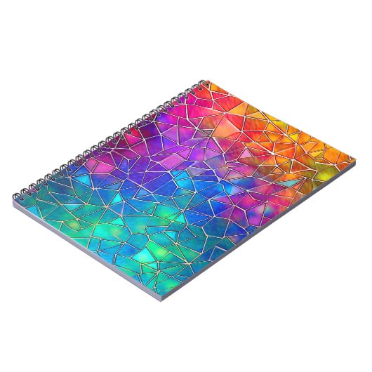 Glas in lood regenboogpatroon notitieboek (Linkerzijde)
