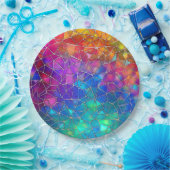 Glas in lood regenboogpatroon papieren bordje (Feest)