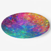 Glas in lood regenboogpatroon papieren bordje (Gekanteld)