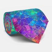 Glas in lood regenboogpatroon stropdas (Opgerold)