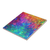 Glas in lood regenboogpatroon tegeltje (Zijkant)