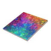 Glas in lood regenboogpatroon tegeltje (Zijkant)