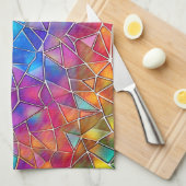 Glas in lood regenboogpatroon theedoek (Quarter Fold)