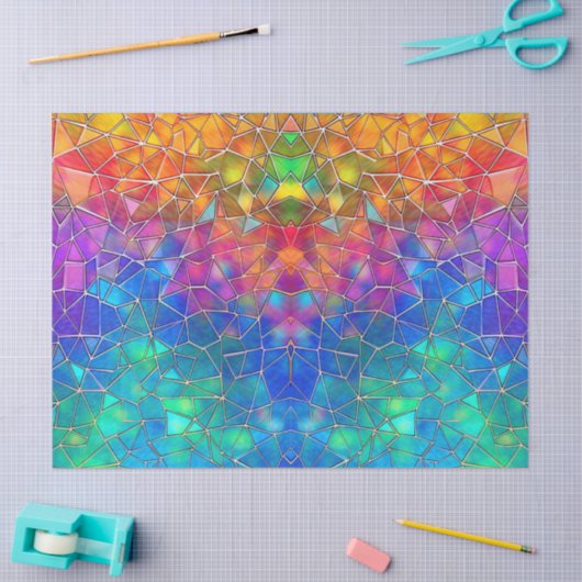 Glas in lood regenboogpatroon tissuepapier (Craft)