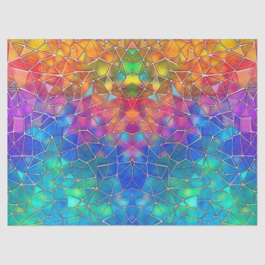 Glas in lood regenboogpatroon tissuepapier (Voorkant)