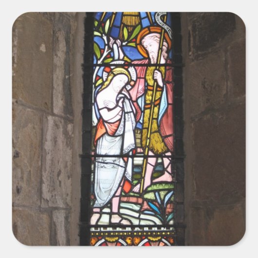 Glas in lood Religieus Venster Sticker (Voorkant)