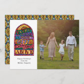 Glas in lood | Religieuze fotofeestdag Kaart (Voorkant / Achterkant)