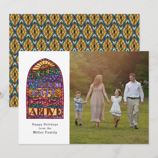 Glas in lood | Religieuze fotofeestdag Kaart (Voorkant / Achterkant)