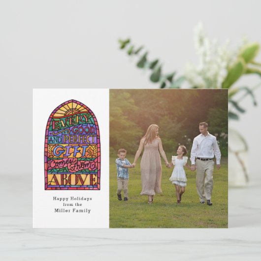 Glas in lood | Religieuze fotofeestdag Kaart (Staand voorkant)