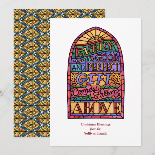 Glas in lood Religieuze niet-fotofeestelijke Kaart (Voorkant / Achterkant)