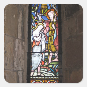 Glas in lood Religieuze Windows-stickers Vierkante Sticker