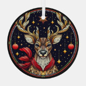 Glas in lood rendieren, sterren en Ornamenten (Achterkant)