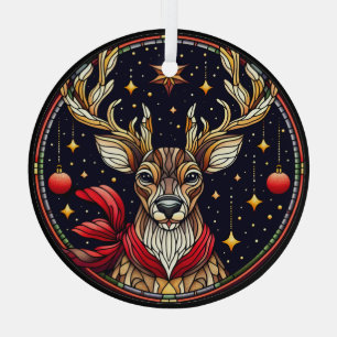 Glas in lood rendieren, sterren en Ornamenten