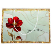 Glas-in-lood Rode Bloem Cadeautas (Voorkant)