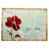 Glas-in-lood Rode Bloem Cadeautas (Achterkant)