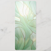 Glas-in-lood rode bloem met gouden accenten menu (Achterkant)