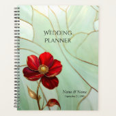 Glas-in-lood Rode Bloem Planner (Voorkant)