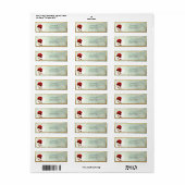 Glas-in-lood Rode Bloem Retouradreslabel Etiket (Full Sheet)
