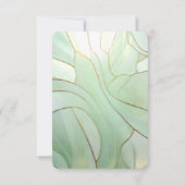 Glas-in-lood Rode Bloem RSVP Kaart (Achterkant)