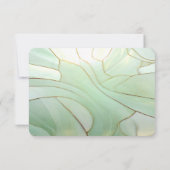 Glas-in-lood Rode Bloem RSVP Kaart (Achterkant)