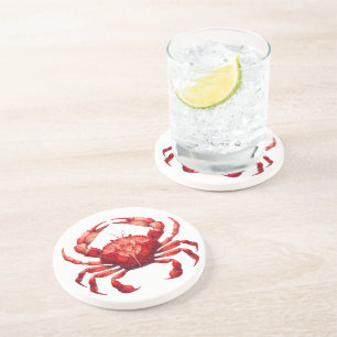 Glas in lood rode krab zandsteen onderzetter