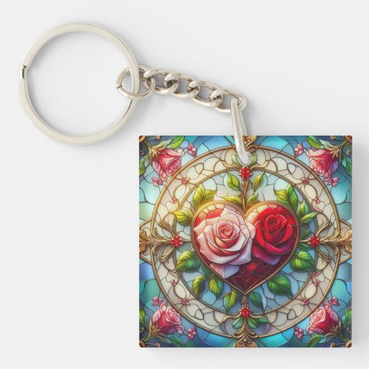 Glas in lood Romance Sleutelhanger (Voorkant)