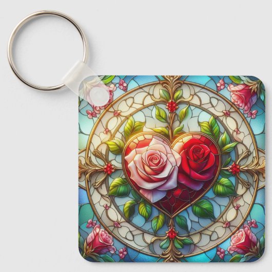 Glas in lood Romance Sleutelhanger (Voorkant)