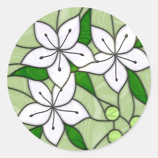 Glas-in-lood Ronde Stickers (Voorkant)