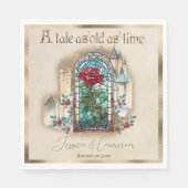 Glas in lood Roos Beauty and the Beast Castle Servet (Voorkant)