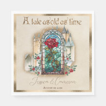 Glas in lood Roos Beauty and the Beast Castle