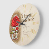 Glas in lood Roos Beauty and the Beast Grote Klok (Hoek)