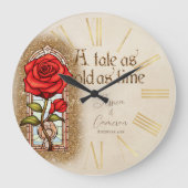 Glas in lood Roos Beauty and the Beast Grote Klok (Voorkant)