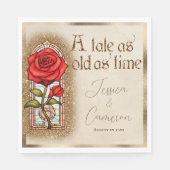 Glas in lood Roos Beauty en het Beest Theme Servet (Voorkant)