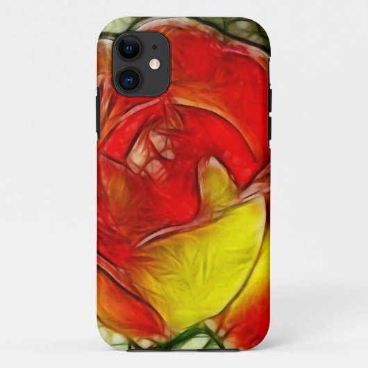 Glas in lood Roos Case-Mate iPhone Case (Achterkant)