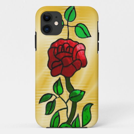 Glas in lood Roos Case-Mate iPhone Case (Achterkant)